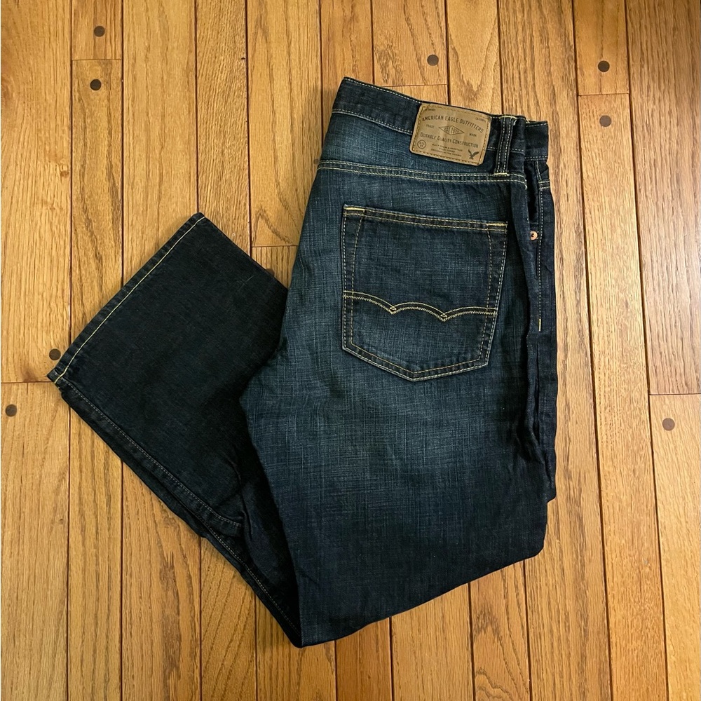American Eagle Outfitters Men’s Classic Bootcut Dark Wash Jeans 34 x 30